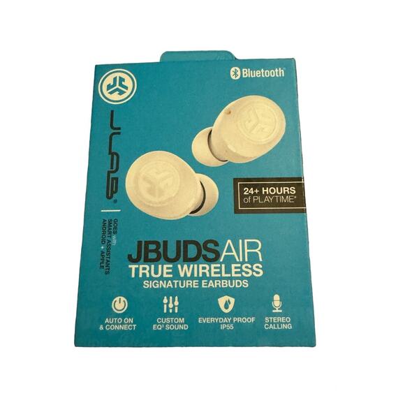 JLab JBuds Air Audio True Wireless Signature Bluetooth Earbuds - White - Picture 1 of 6